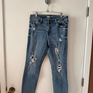 Old Navy Blue Skinny Jeans with Distressed Details